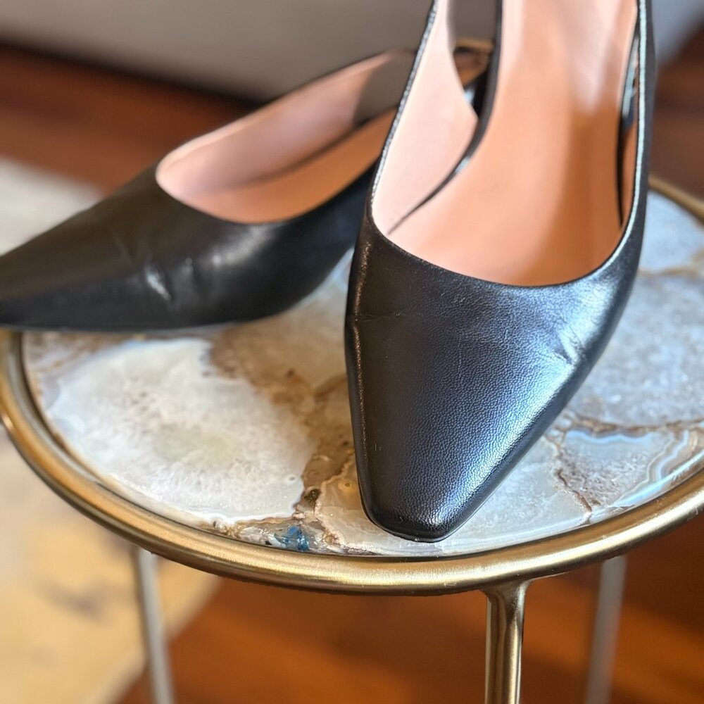 Franco Sarto 10.5 black leather slingback